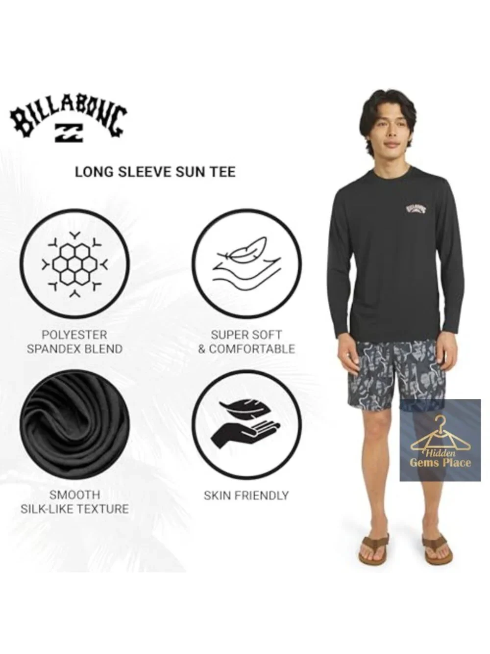 UPF 50 Long Sleeve Rash Guard Shirt for Men, 4-Way Stretch Polyester Spandex